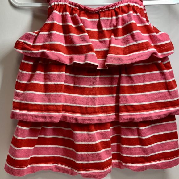 Hanna Andersson Top Girls Sz 3/90 Lot Of 2 Tank Stripe Tiers Ruffles Red Purple - Picture 12 of 15